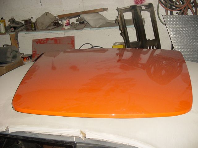 front of hood with  base