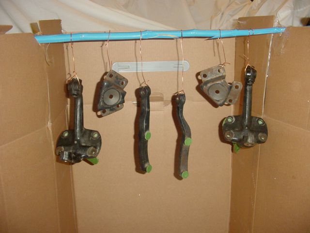 Painting front suspension parts