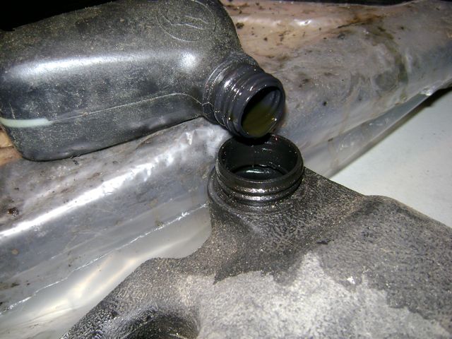 Draining the gear oil