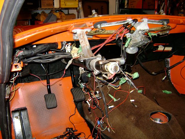 Steering column in cabin