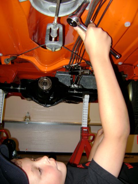 Eric installing hanger bearing 