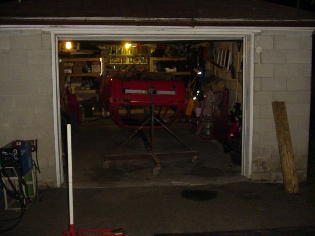 Upside down to get out of the garage