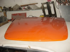 front of hood with  base